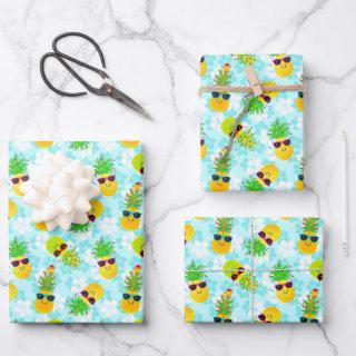 Funny Tropical Christmas Pineapples  Sheets