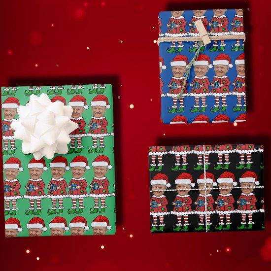 Funny Trump Custom Face Photo Elf Christmas  Sheets