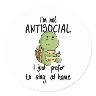 Funny Turtle for Introvert Turtle Lover Classic Round Sticker