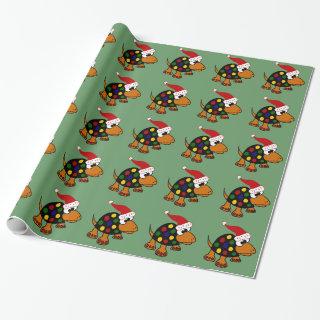 Funny Turtle in Santa Hat Christmas Art