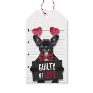 Funny Valentine's Day Mugshot Guilty Love Dog Gift Tags