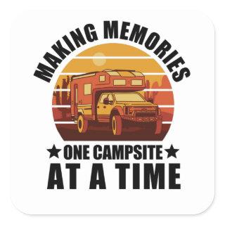 Funny Van Road Trip Camper Gift Square Sticker