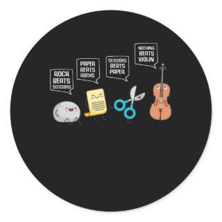 Funny Violin Player Humor Musician Fun Classic Round Sticker