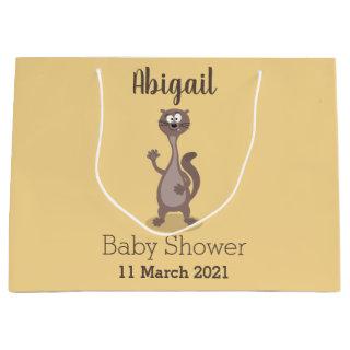 Funny weasel cartoon illustration  large gift bag