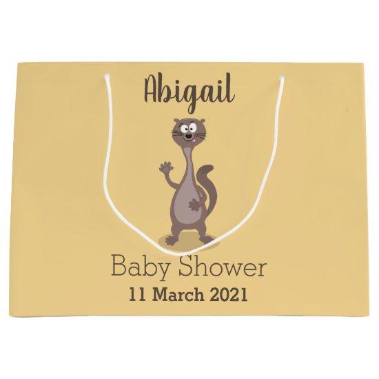 Funny weasel cartoon illustration  large gift bag