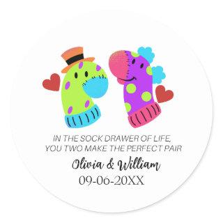 Funny Wedding Card, Couples Card, Funny Engagement Classic Round Sticker
