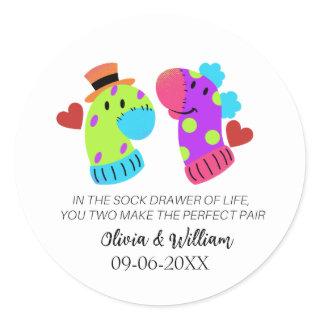 Funny Wedding Card, Couples Card, Funny Engagement Classic Round Sticker