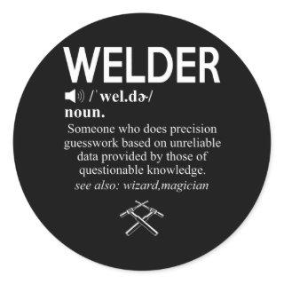 Funny Welding Proud Welder Weld Job American Classic Round Sticker