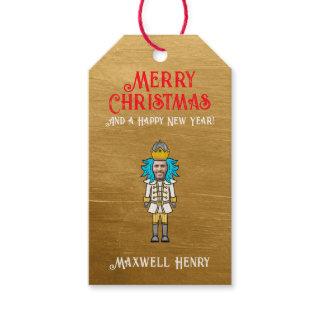 Funny White Silver Gold Nutcracker Merry Christmas Gift Tags