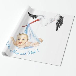 Funny  Stork Carrying Baby Your Text