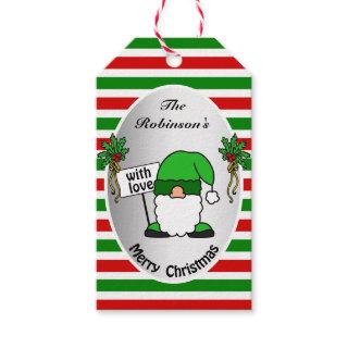 Funny Xmas Gnome Tratitional Colored Personalized Gift Tags