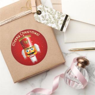 Funny Xmas Nutcracker Classic Round Sticker