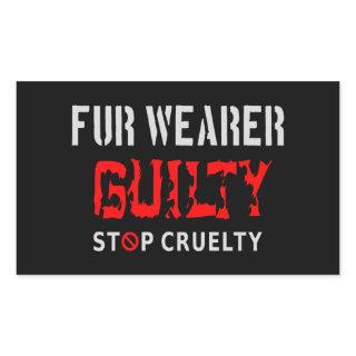 Fur wearer guilty rectangular sticker