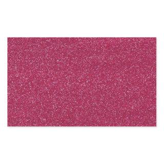 Fushia / Hot Pink Faux Glitter Rectangular Sticker