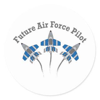 Future Air Force Pilot Classic Round Sticker