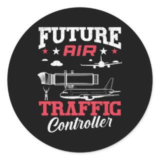 Future Air Traffic Controller Aviation Airplane Classic Round Sticker