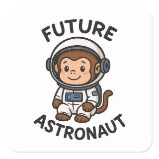 Future Astronaut - Cute Space Monkey Square Sticker