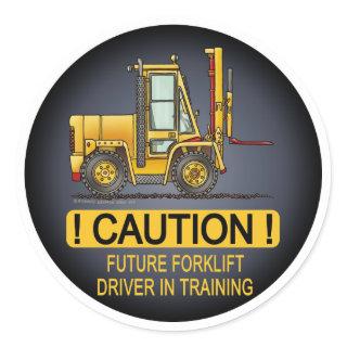 Future Forklift Truck Driver Kids Sticker
