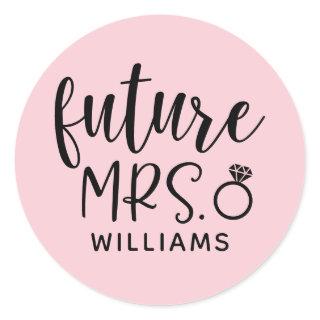 Future Mrs. Pink Bachelorette Party Classic Round Sticker