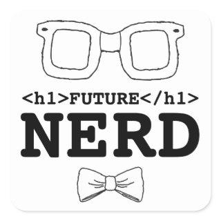 Future Nerd Clipart Nerd Glasses Clipart Design Square Sticker