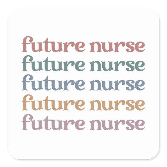 Future Nurse Retro Nursing School Student Square Sticker