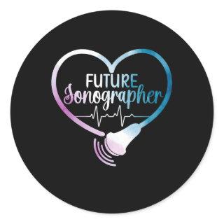 Future Sonographer To Be Sonography Student Classic Round Sticker