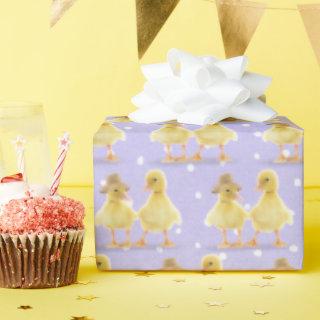 Fuzzy Duckling Couple On Polka Dots
