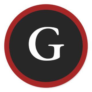 G : Initial G Letter G Red, White & Black Stickers