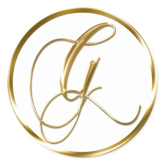 G Monogram Faux Gold Envelope Or Favor Seal