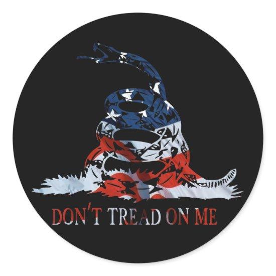 Gadsden - Don't Tread on Me Red, White and Blue Classic Round Sticker