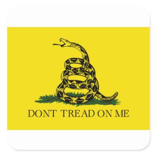 Gadsden Flag - Don't Tread On Me -  Coiled Snake Square Sticker