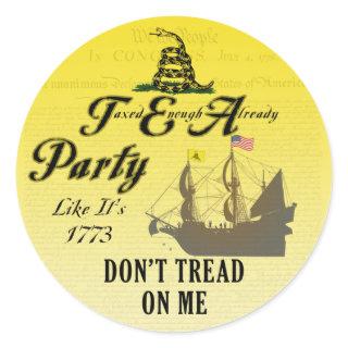 Gadsden - Tea Party Like It's 1773 Stickers