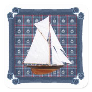 Gaff Rigged Cutter Square Sticker