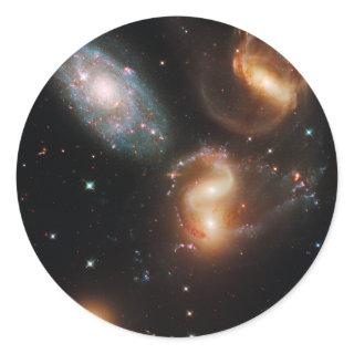 Galactic Collision Classic Round Sticker