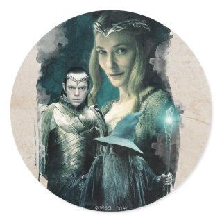 Galadriel, ELROND™, & Gandalf Graphic Classic Round Sticker