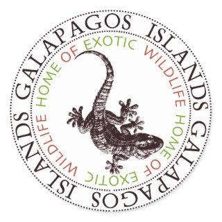 Galapagos Islands Gecko Classic Round Sticker