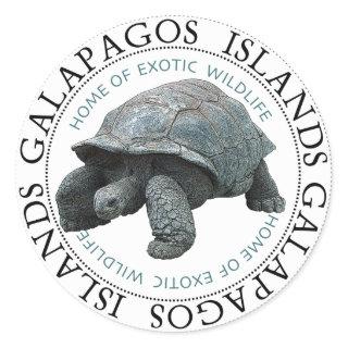 Galapagos Islands Tortoise Classic Round Sticker