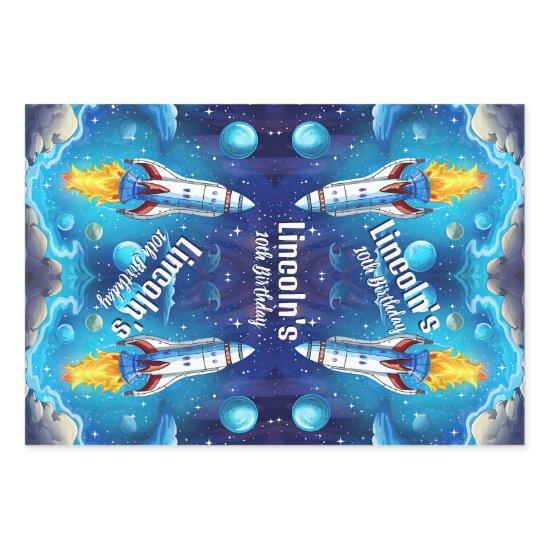Galaxy Astronaut Space Shuttle Rocketship Birthday  Sheets