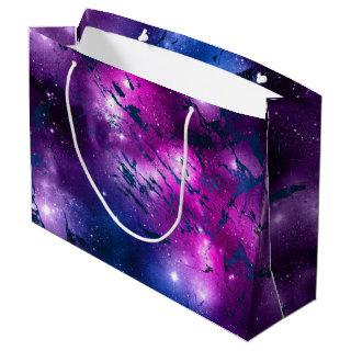 Galaxy Glow | Cosmic Blue Purple and Pink Marble Large Gift Bag