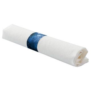 Galaxy Lovers Starry Space Blue Sky White Sparkles Napkin Bands