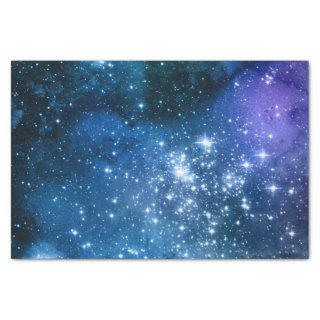 Galaxy Lovers Starry Space Blue Sky White Sparkles Tissue Paper