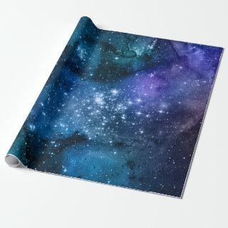 Galaxy Lovers Starry Space Blue Sky White Sparkles