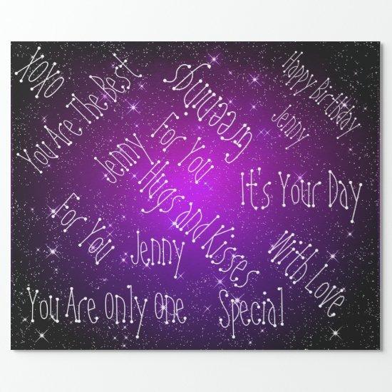 Galaxy Stars Personalized Birthday Purple