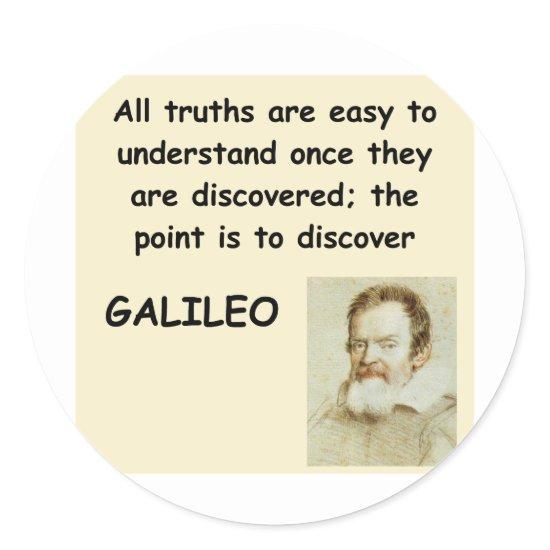 galileo quote classic round sticker