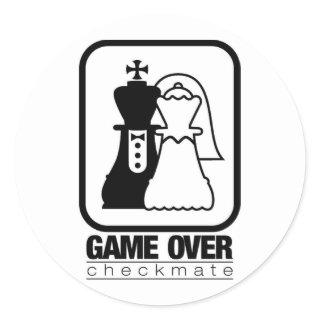 Game Over Check Mate Classic Round Sticker