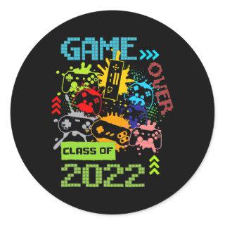 Game Over Class of 2022 Funny Senior Graduation Classic Round Sticker