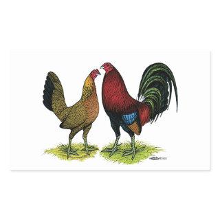 Gamefowl Pair Rectangular Sticker