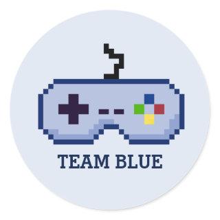 Gamer Gender Reveal Team Blue Stickers