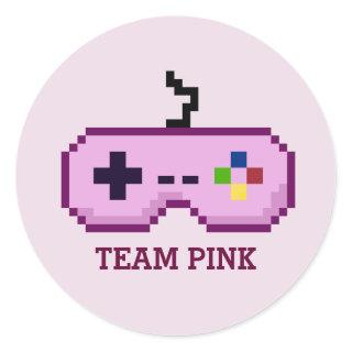 Gamer Gender Reveal Team Pink Stickers