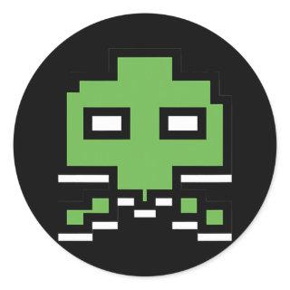 Gamer's Gaming Alien Invader Arcade 80s 90s Classic Round Sticker